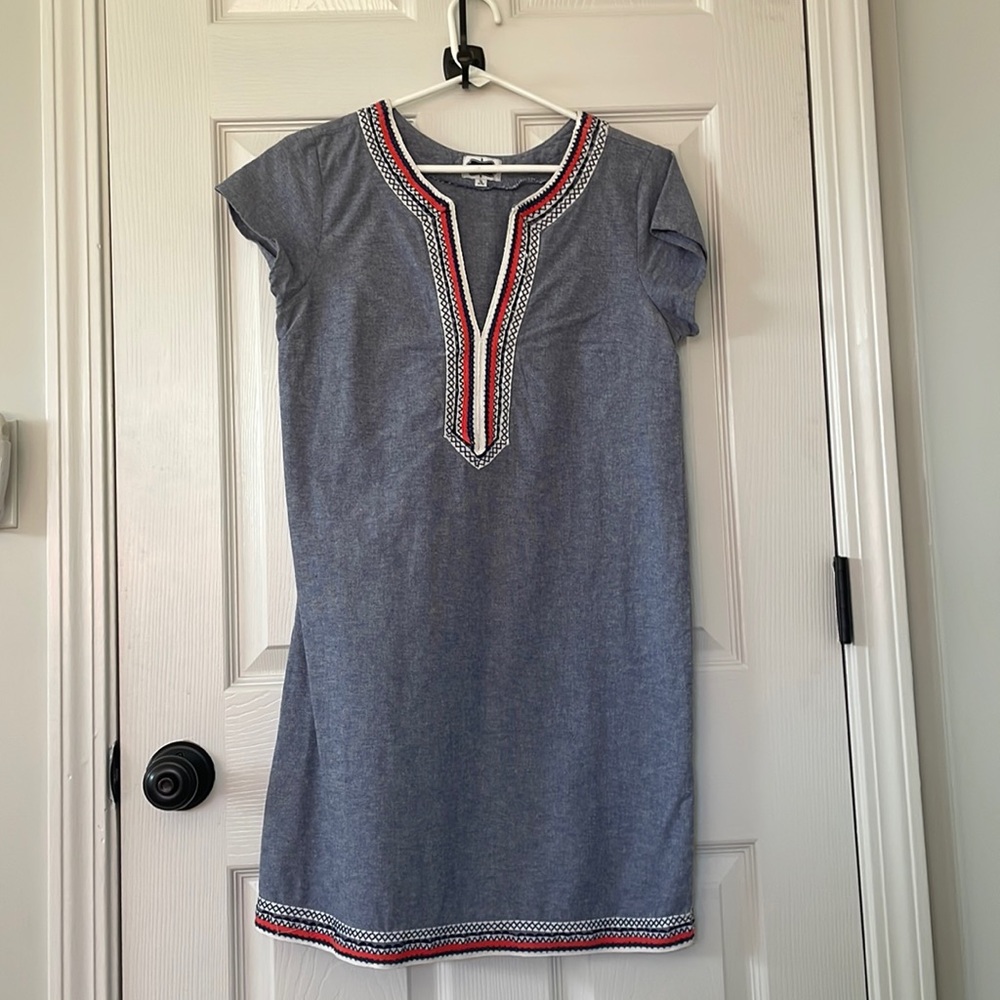 Midi dress by mud pie blue red and white dress